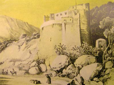 Castell del port de Sóller (litografia de Laurens)